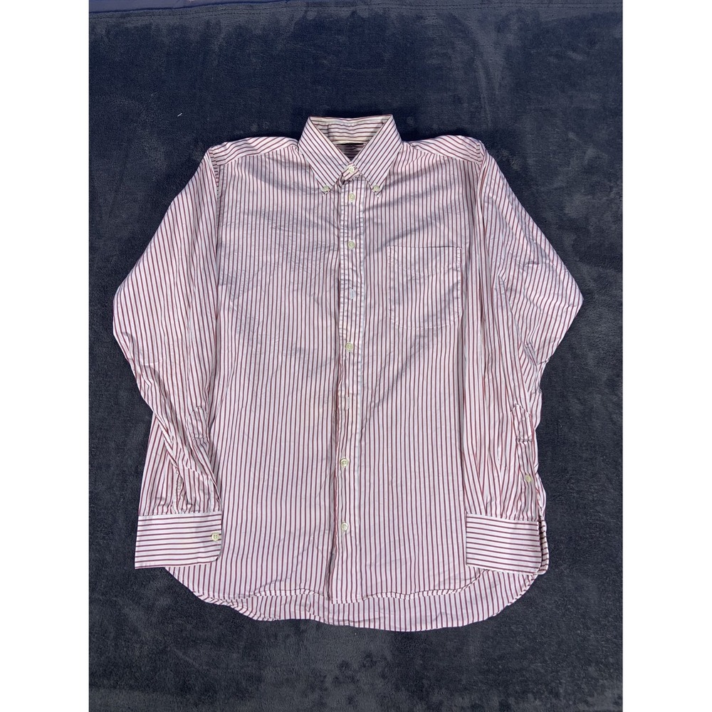 Vintage Burberry London Men Long Sleeve Striped Button Down Shirt Cotton USA